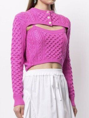 Rosie Assoulin Sweater Cardigan Women S Thousand One Way 100% Merino Wool